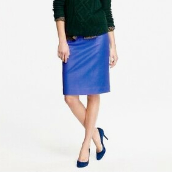 J.Crew Deep Blue No.2 Thick Cotton Pencil Skirt 10